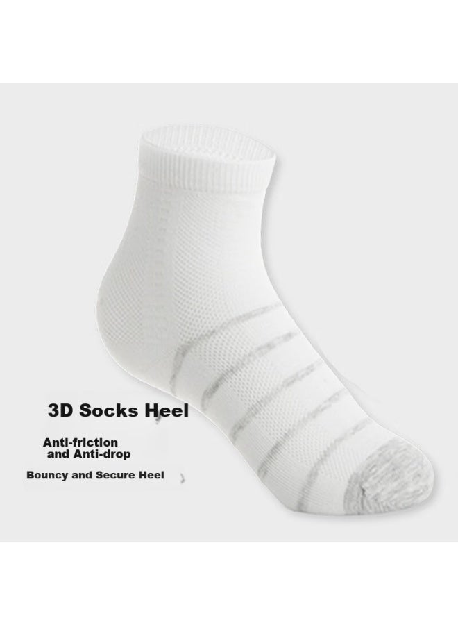 Aimer Kids Summer Socks, Antibacterial, Sweat-wicking, Odor-resistant, For Boys And Girls, Short Socks, 3-pack, Gray-white, For Feet 16-18 CM Long, Ages 4-6 - Image 4
