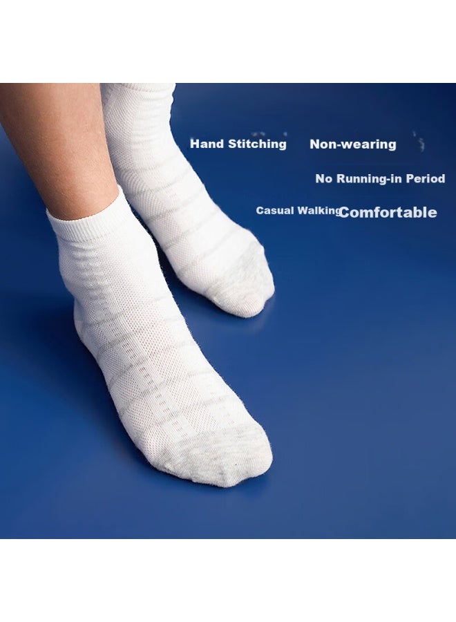 Aimer Kids Summer Socks, Antibacterial, Sweat-wicking, Odor-resistant, For Boys And Girls, Short Socks, 3-pack, Gray-white, For Feet 16-18 CM Long, Ages 4-6 - Image 3