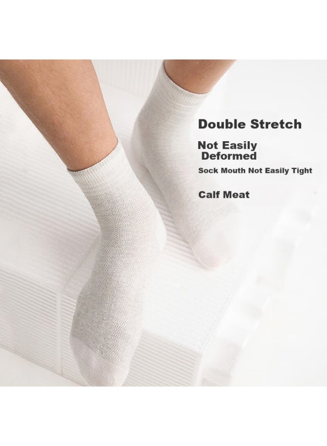 Aimer Kids Summer Socks, Antibacterial, Sweat-wicking, Odor-resistant, For Boys And Girls, Short Socks, 3-pack, Gray-white, For Feet 16-18 CM Long, Ages 4-6 - Image 2