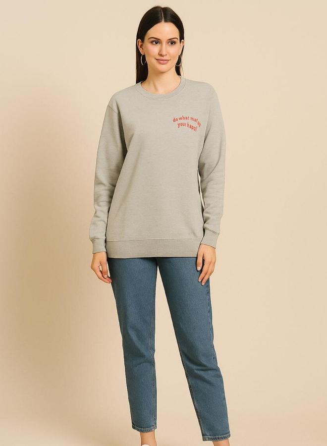 Pause Women Regular Fit Slogan Print Sweatshirt - Image 4