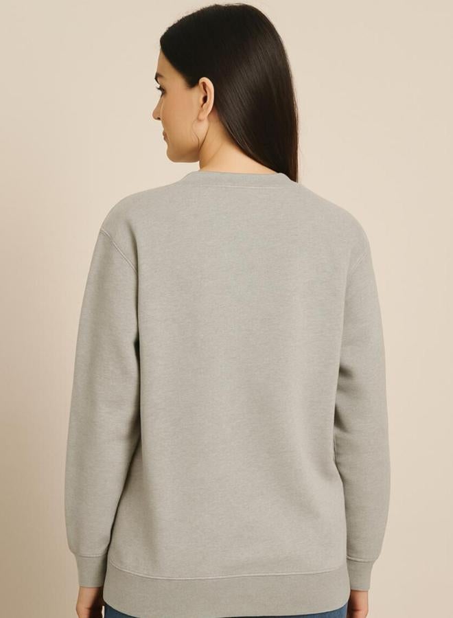 Pause Women Regular Fit Slogan Print Sweatshirt - Image 2