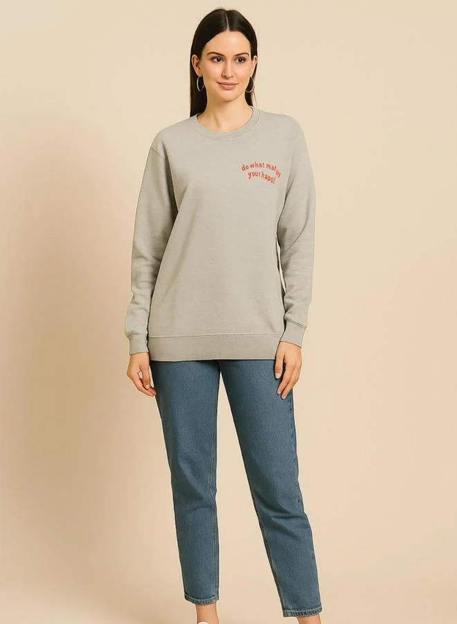PAUSE  Pause Women Regular Fit Slogan Print Sweatshirt for Women | Best Price UAE