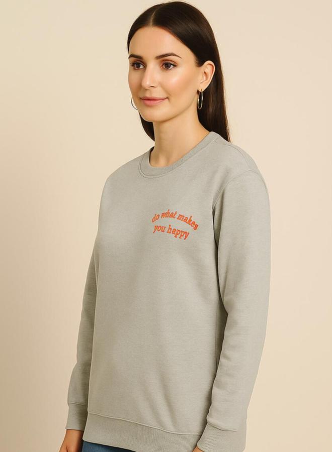 Pause Women Regular Fit Slogan Print Sweatshirt - Image 1