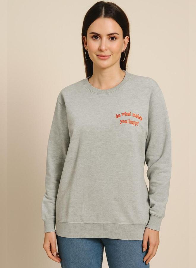 Pause Women Regular Fit Slogan Print Sweatshirt - Image 3