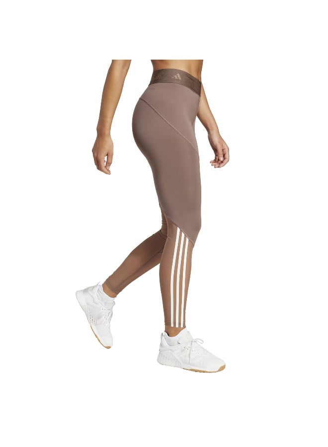 Adidas Hyglm 1/1 L Brown Training Tights For Women 2XS - Image 4