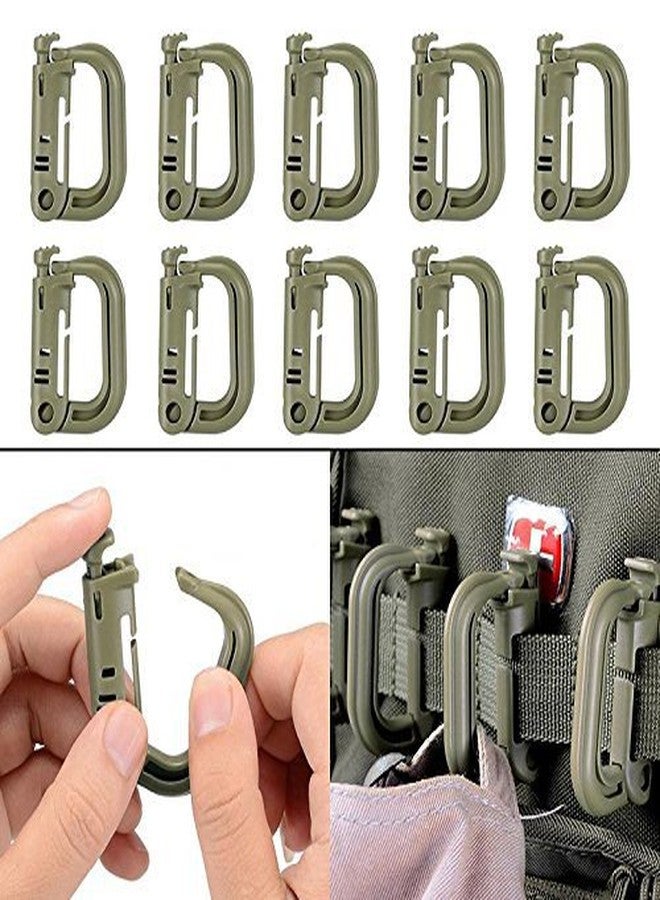 BOOSTEADY 10 Pack Multipurpose D-Ring Grimlock Locking for Molle Webbing with Zippered Pouch - Image 1