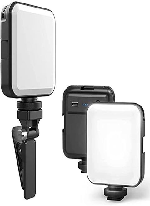 Mobilife LED Video Light Computer Light for Meeting Video Light 100 LED Beads with Clip 3 Cold Shoe Dimmable Rechargeable Video Conference Light Compatible for Camera Selfie Stick Tripod Cellphone