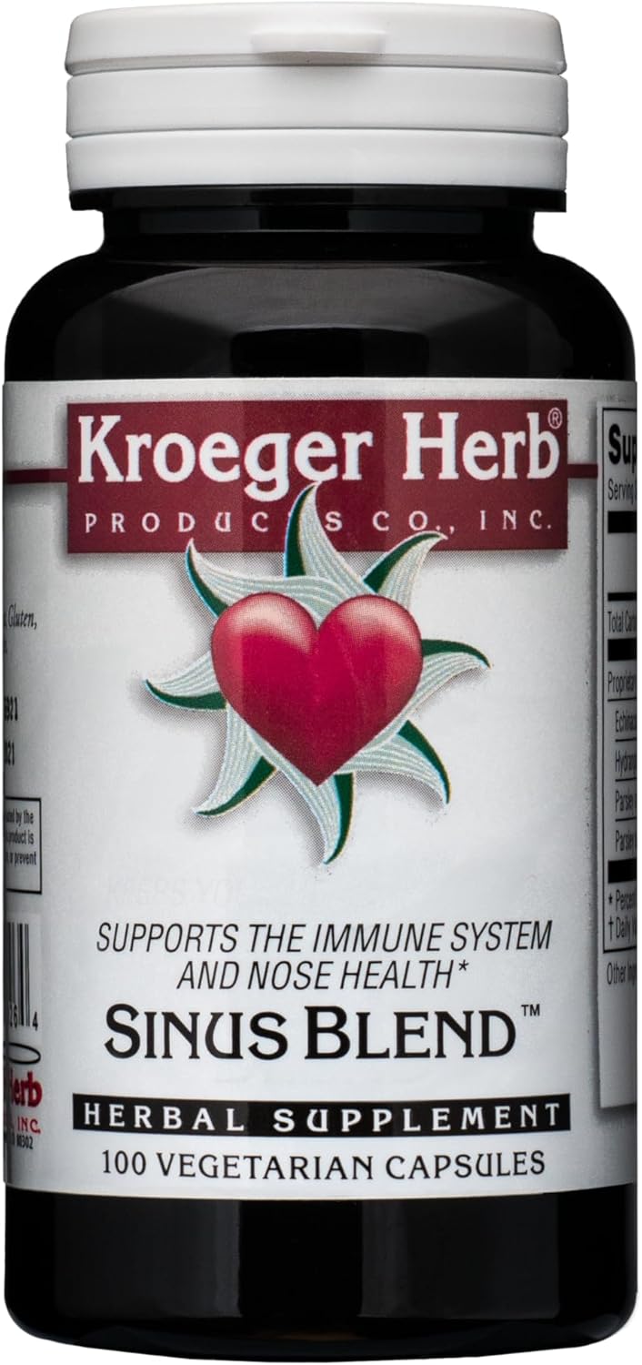 Kroeger Herb Products Kroeger Herb Products, Sinus Blend, All Natural Sinus Support for Adults, Congestion Relief and Sinus Pressure Relief, Blocks or Suppresses Histamin, Non-GMO, No Preservatives, Made in USA