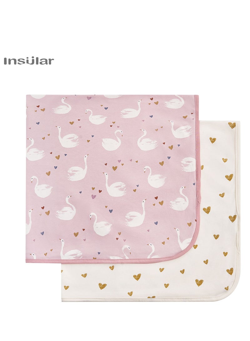 انسولار 2 قطعة قماش قطني مبقع لحديثي الولادة