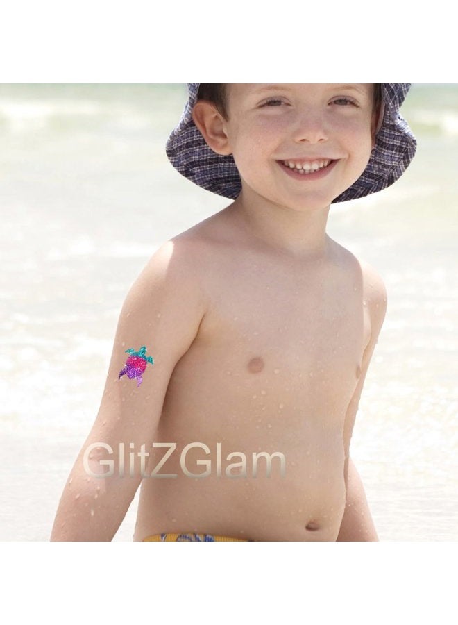 GlitZGlam مجموعة تاتو لامع تحت البحر - تاتو مؤقت وفن الجسم متعدد الألوان - Image 3