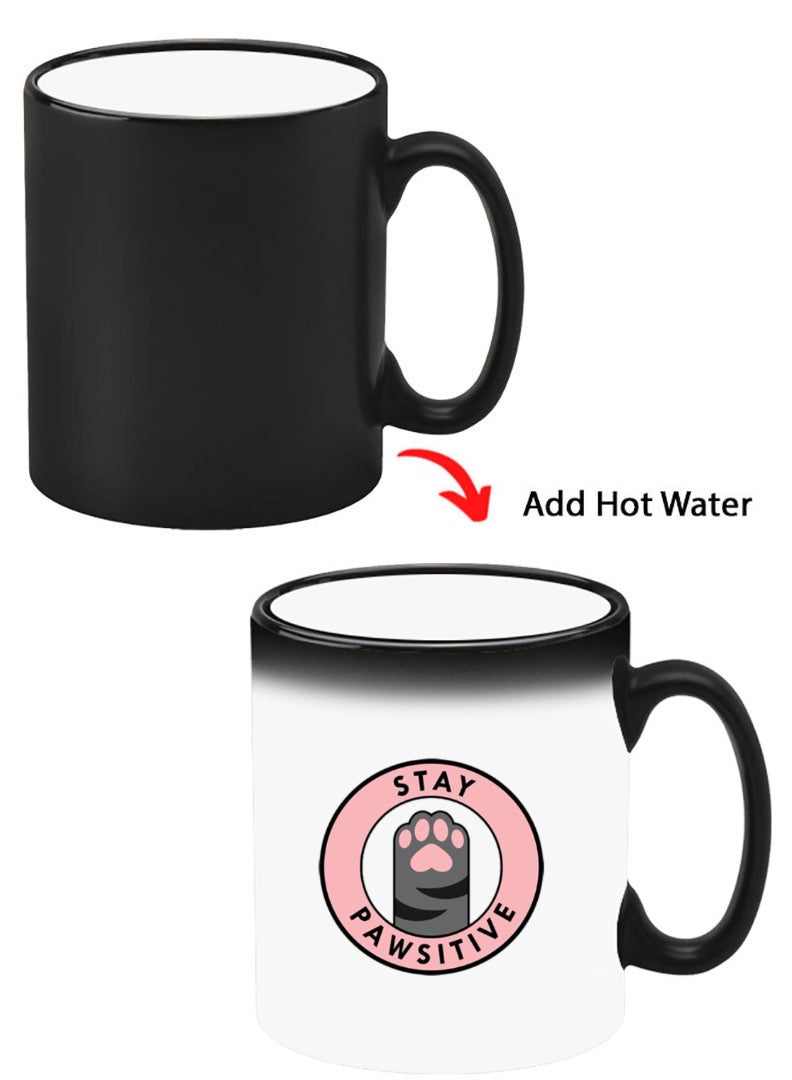 Theodor Color Changing Heat Sensitive Ceramic Mug, Image Revealed When HOT Liquid is Added! Stay Pawsitive 1 - Image 1