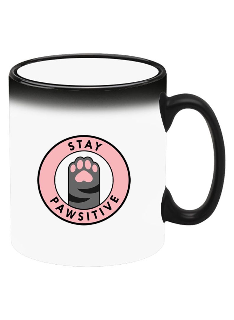 Theodor Color Changing Heat Sensitive Ceramic Mug, Image Revealed When HOT Liquid is Added! Stay Pawsitive 1 - Image 2