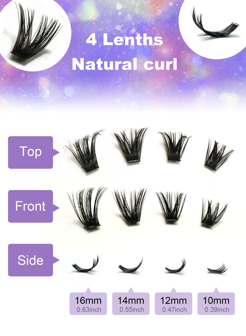 Twinkseal DIY Lash Clusters Kit with Glue & Tweezers, 200 Clusters 3D Curl Mixed Lengths, Large Volume Self-Application False Eyelashes, Comfortable Wear, Reusable - Image 3