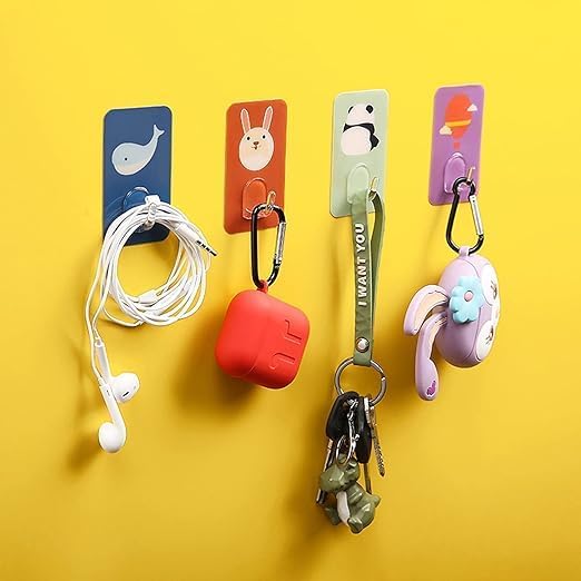 BELARO (Pack of-6 Strong Self Adhesive Hanger Wall Hooks Without Drill for Heavy Duty Items, Kitchen & Bathroom Accessories, Cloth, Spoon Hanging Suction Hook No Nails Sticker (Design-9) - Image 3