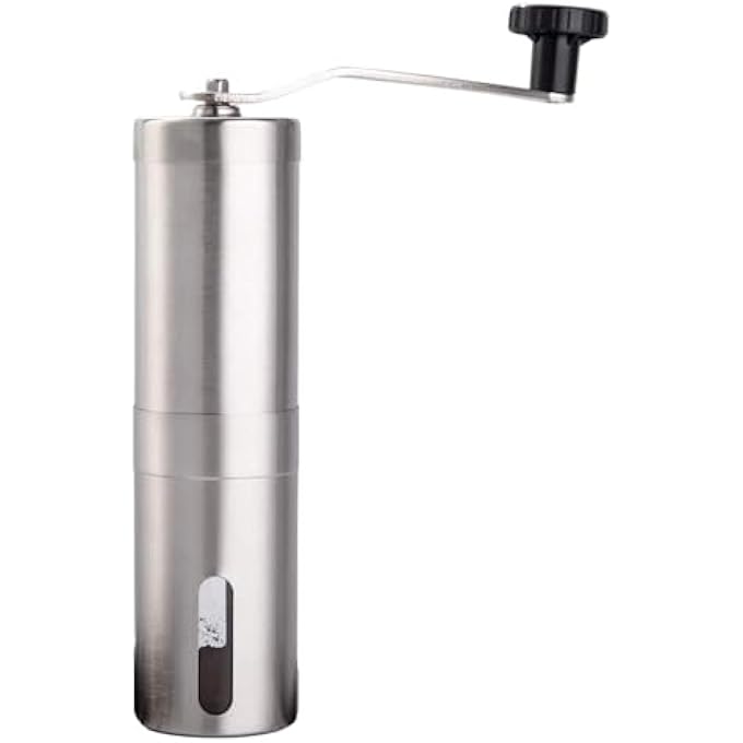 SWIUKPHE Manual Coffee Bean Grinder  Stainless Steel Body  Ceramic Burr  Adjustable Grind For Aeropress Drip Coffee Espresso French Press  Turkish Brew  Portable Hand Coffee Mill For Home  Outdoor - Image 1