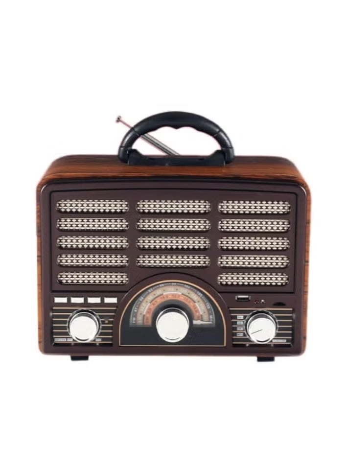 دينكس راديو HI-FI قابل لإعادة الشحن مع ريموت تحكم عن بعد، بطارية ذات سعة كبيرة، محمول ، راديو FM بنمط قديم، يدعم البلوتوث ومدخل بطاقة ذاكرة اس دي، يو اس بي ومنفذ يو اكس - Image 2