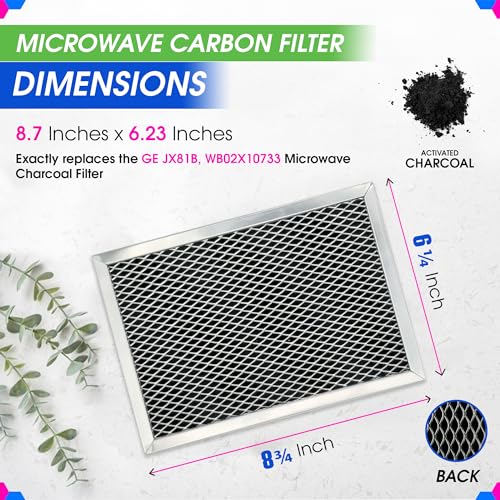 Bagean Microwave Charcoal Filter 8.7” x 6.23”- JX81B WB02X10733 Fits GE Microwave Filter Replacement- Carbon Charcoal Filters for Kitchen Air - Hood Vent Filters Absorbs Odors & Freshens the Air (2-Pack) - Image 3