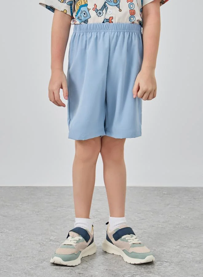 Take Two Take Two Robot Graphic Print Shirt and Shorts Set
