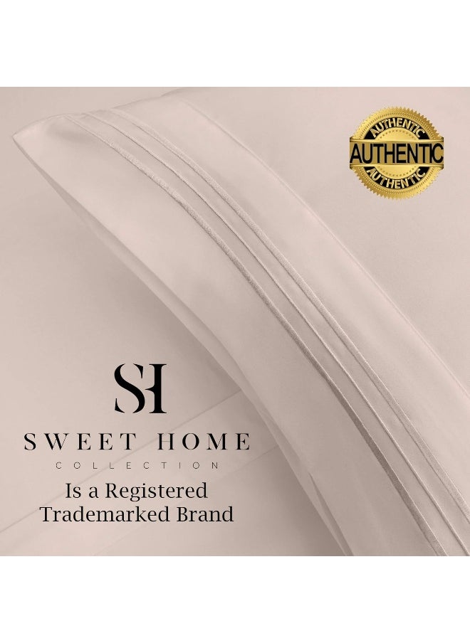 Sweet Home Collection - Sweet Home Collection 1500 Supreme Queen Sets Beige Cream - Luxury Hotel Bed Sheets and Pillowcase Set for Queen Mattress - Image 1