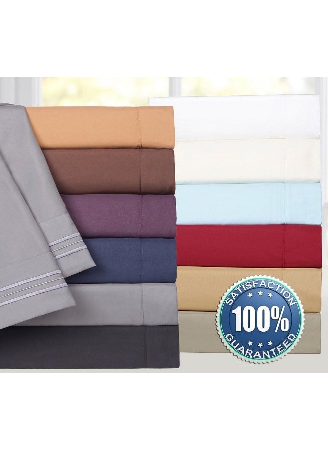Sweet Home Collection - Sweet Home Collection 1500 Supreme Queen Sets Beige Cream - Luxury Hotel Bed Sheets and Pillowcase Set for Queen Mattress - Image 1
