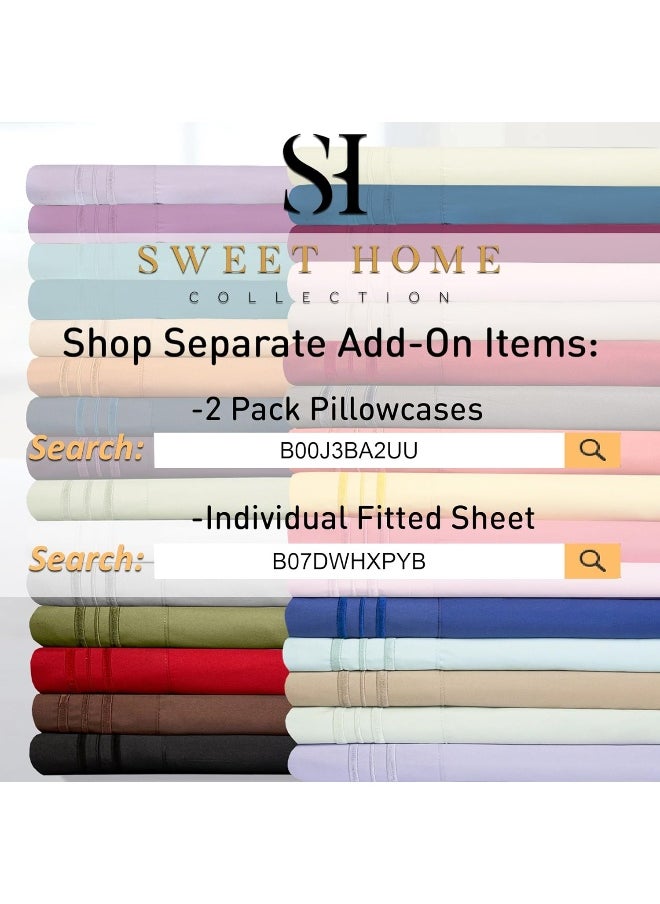 Sweet Home Collection - Sweet Home Collection 1500 Supreme Queen Sets Beige Cream - Luxury Hotel Bed Sheets and Pillowcase Set for Queen Mattress - Image 1