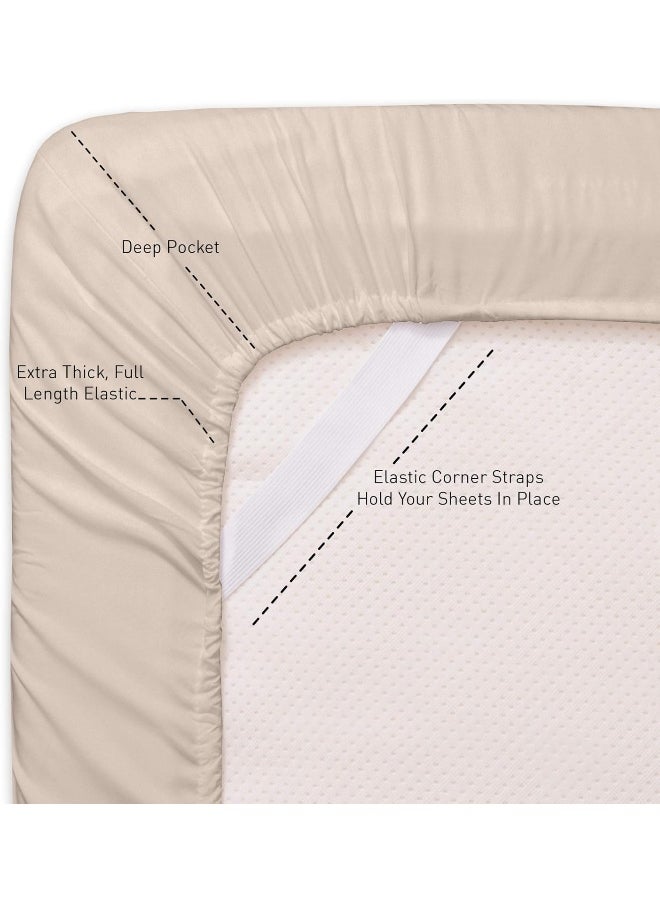 Sweet Home Collection - Sweet Home Collection 1500 Supreme Queen Sets Beige Cream - Luxury Hotel Bed Sheets and Pillowcase Set for Queen Mattress - Image 1