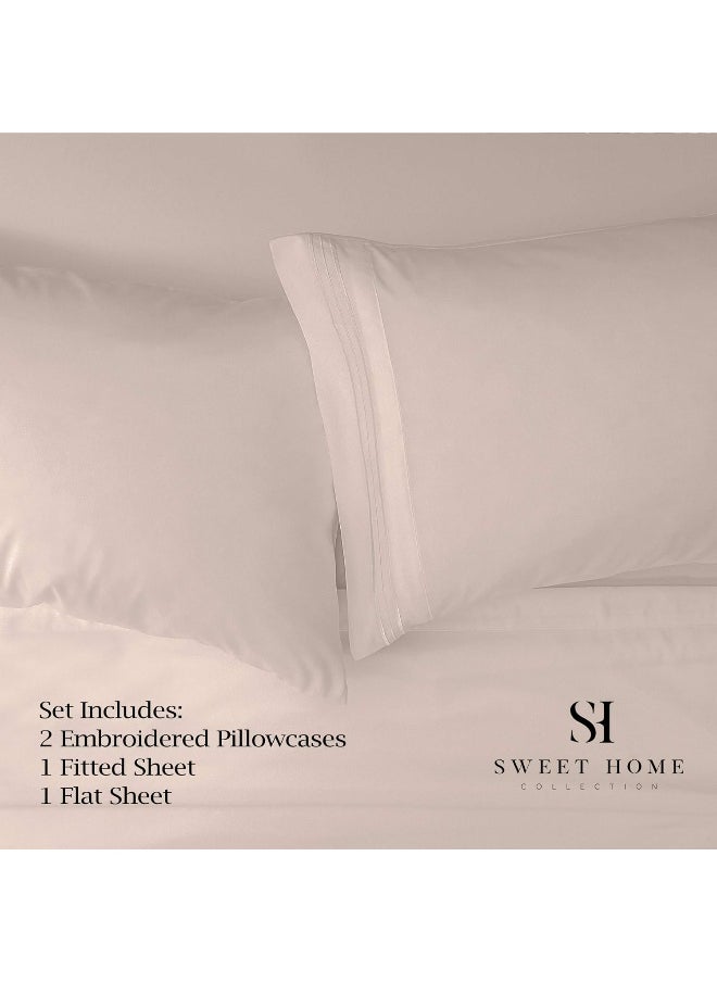 Sweet Home Collection - Sweet Home Collection 1500 Supreme Queen Sets Beige Cream - Luxury Hotel Bed Sheets and Pillowcase Set for Queen Mattress - Image 1