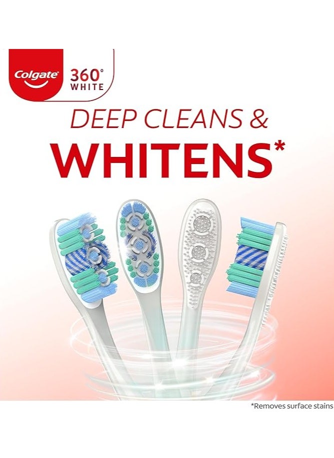Colgate Colgate 360 Optic White Toothbrush Medium | Full Head for Complete Mouth Cleaning & Whitening  - Image 2