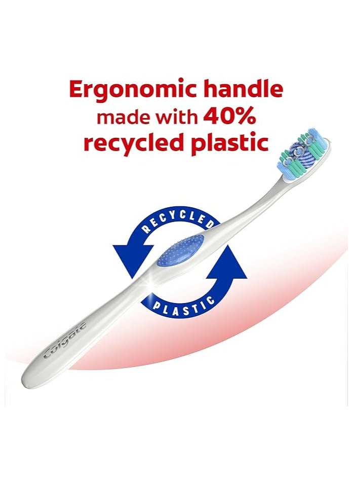 Colgate Colgate 360 Optic White Toothbrush Medium | Full Head for Complete Mouth Cleaning & Whitening  - Image 5