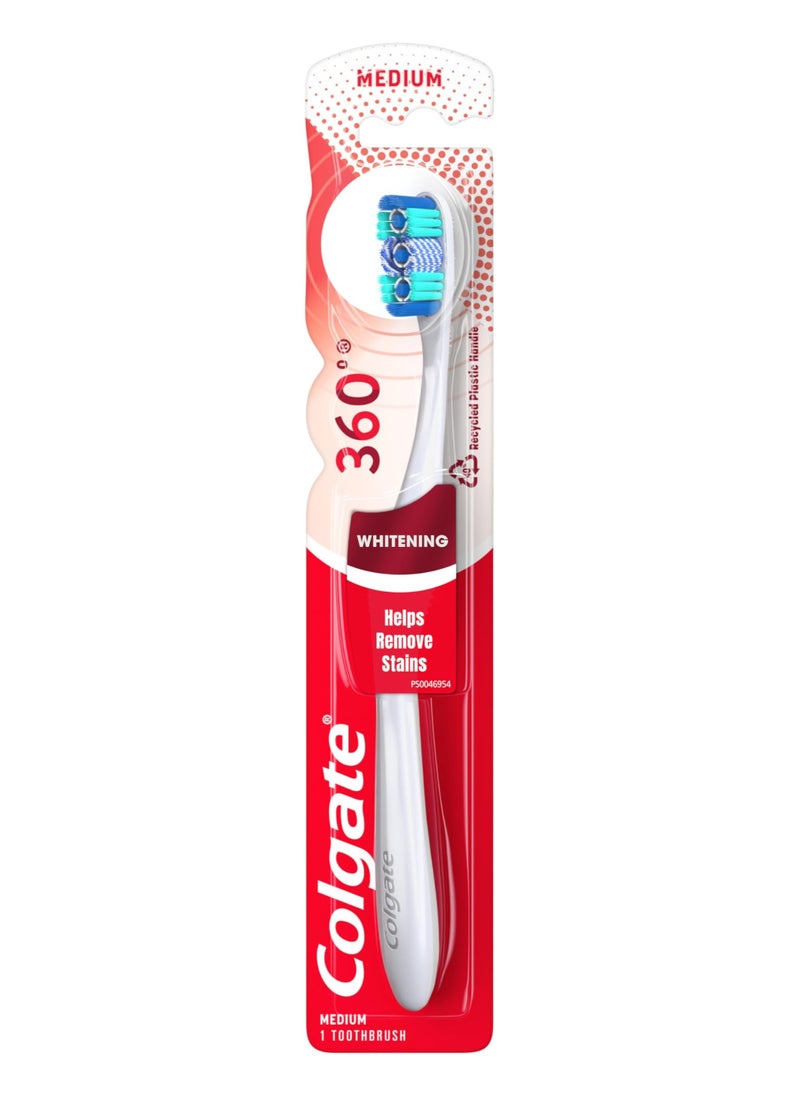 Colgate Colgate 360 Optic White Toothbrush Medium | Full Head for Complete Mouth Cleaning & Whitening  - Image 1