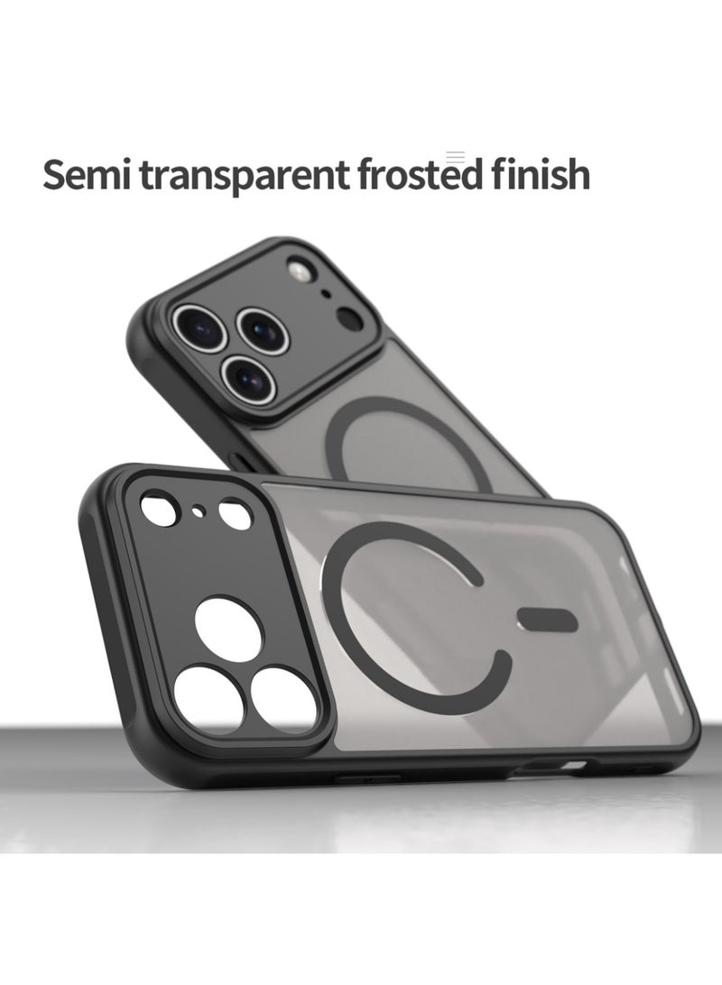 ريما جراب مغناطيسي متوافق مع MagSafe لهاتف iPhone 17 Pro Max، ظهر شبه شفاف غير لامع مقاوم لبصمات الأصابع، غطاء نحيف مقاوم للصدمات، أسود - Image 5