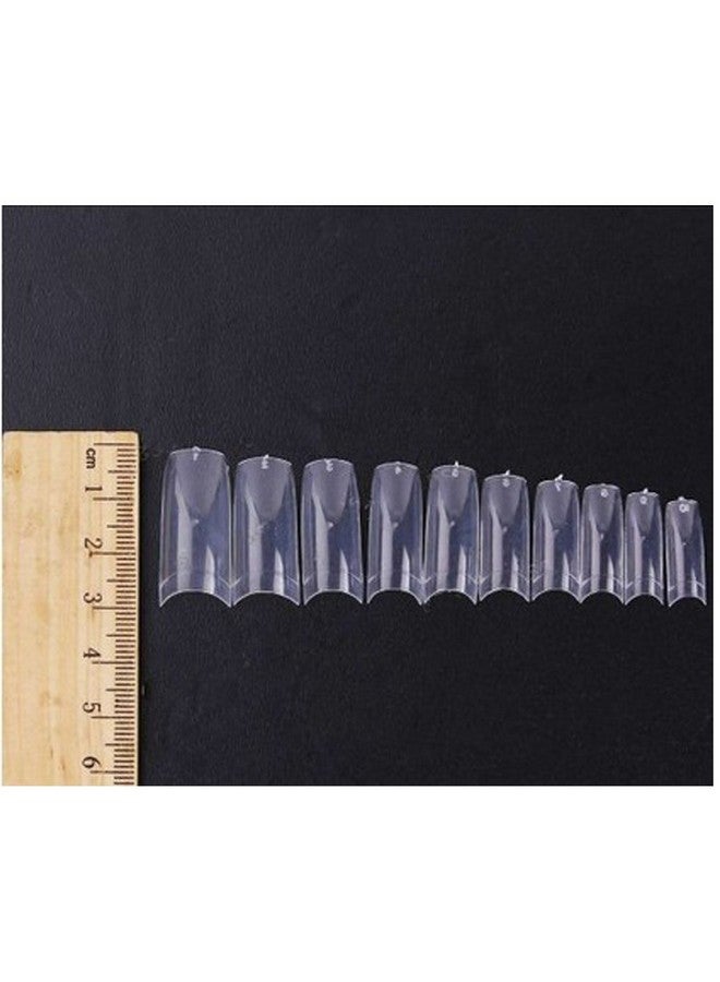 AORAEM Clear French Nails 500 Pcs 10 Sizes Half Cover Press On Nails French Style Acrylic Short Nail Tips With Box For Nail Salon Home Diy - Image 3