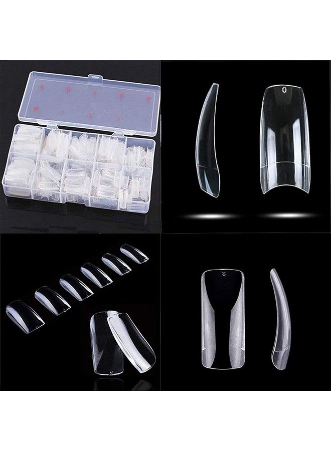AORAEM Clear French Nails 500 Pcs 10 Sizes Half Cover Press On Nails French Style Acrylic Short Nail Tips With Box For Nail Salon Home Diy - Image 2