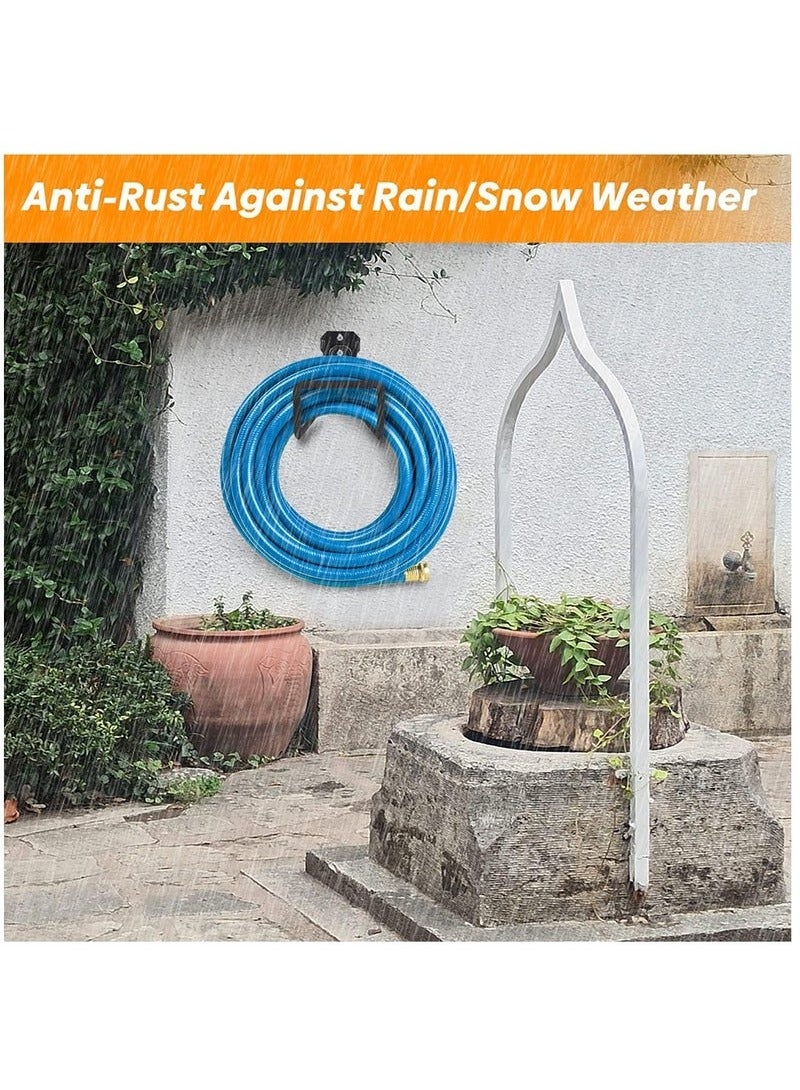 Beauenty Metal Garden Hose Holder, Heavy Duty Hose Hanger Wall Mounted Water Hose Holder for Outside Yard, Durable Hose Hooks Ideal for Water Hose, Extension Cords - Image 2
