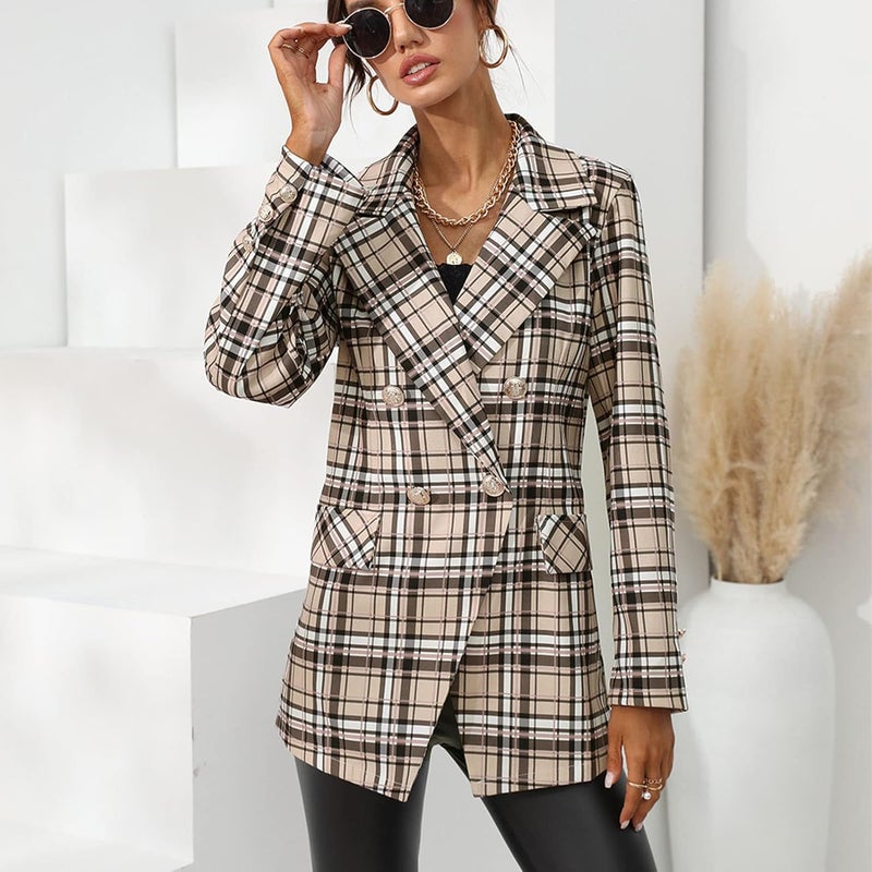 klarako Turn Down Collar Suit Jacket, Long Sleeve Suit Jacket Elegant Patch Pockets Casual for Lady for Office Work - Image 4