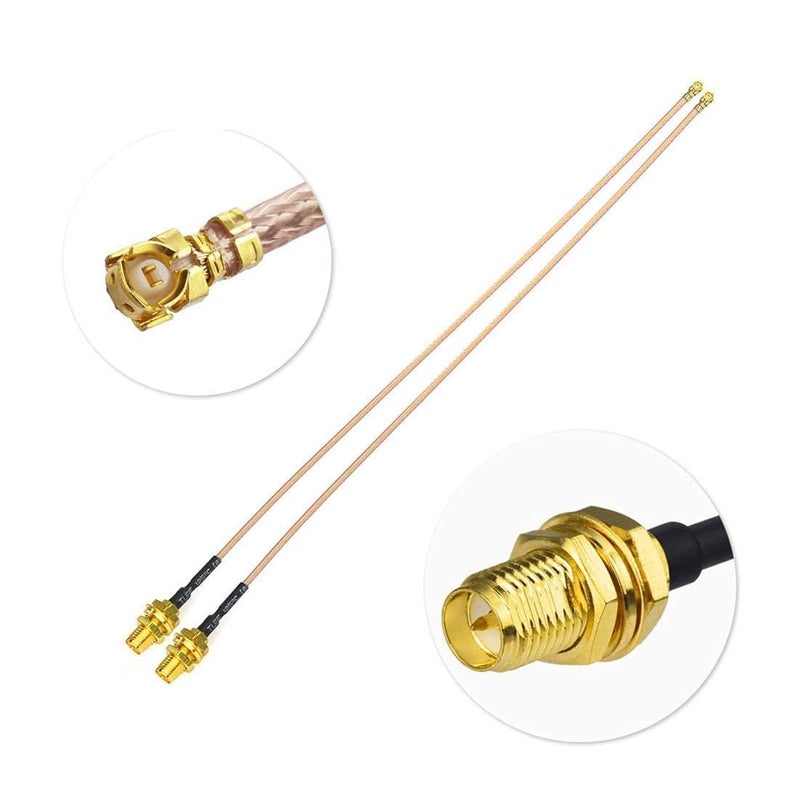 Bingfu Bulkhead Mount RG178 WiFi Antenna Adapter Coaxial Pigtail Cable 30cm 12 inch 2-Pack for WiFi Router Gateway Wireless Mini PCI Express PCIE Network Card Adapter - Image 3
