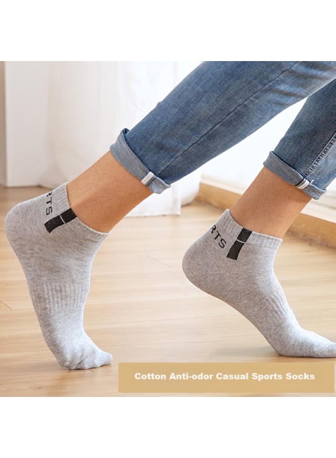 LANG SHA Langsha Men's Cotton Sports Socks Casual Short Socks Full Cotton Absorbent Breathable Cotton Socks Comfortable Men's Socks - Image 2