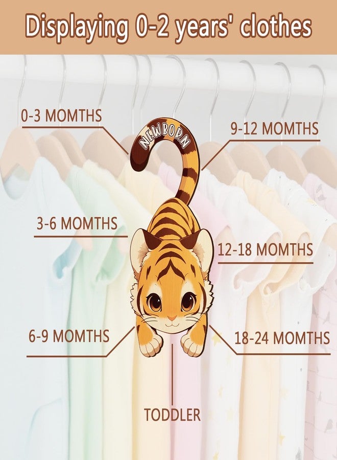 MCIAONE Baby Closet Dividers for Clothes - Set of 8 Unique Animals Design Baby Size Closet Divider Newborn to 24 Months, Babies Wardrobe Closet Organizer Nursery Decor Gender Neutral Kid Clothes Dividers - Image 4