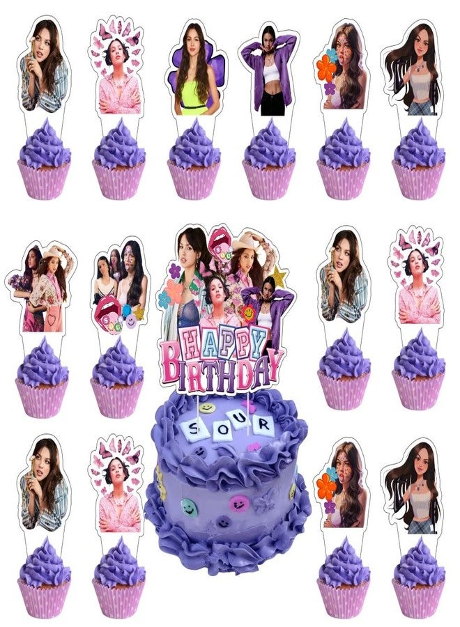 ARHAVI 25 Pcs Olivia Singer Cake Topper and Cupcake Toppers Set Birthday Party Supplies for Birthday Decorations - Image 1