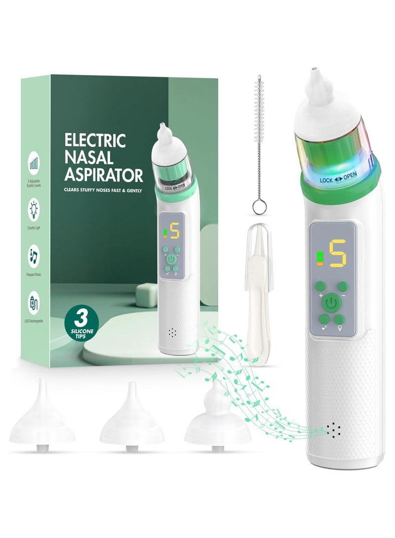 SOLARAE 1PCS Automatic Nose Cleaner with Silicone Nose Tips & 5 Levels of Suction & Soothing Function Rechargeable Portable - Image 1