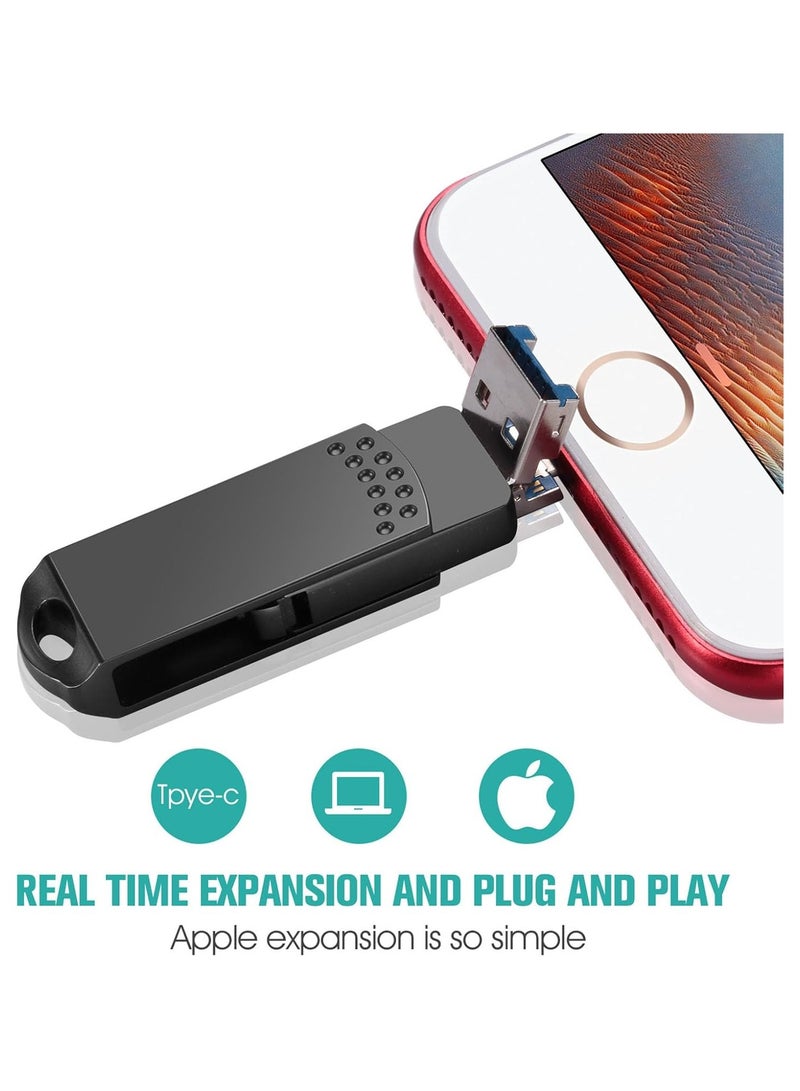 USB Flash Drive 4 in 1 Type-C Thumb Drive 1TB Photo Storage Memory Stick for Computer Laptop Android for Computer Laptop Android for Photo Video Music File - Image 3