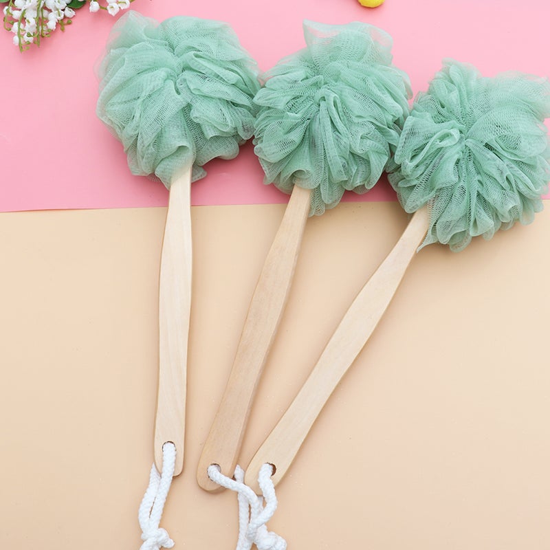 4 Pcs Handle Bath Practical Bath Flower Shower Bath Sponge Scrubber Grey Green - Image 4