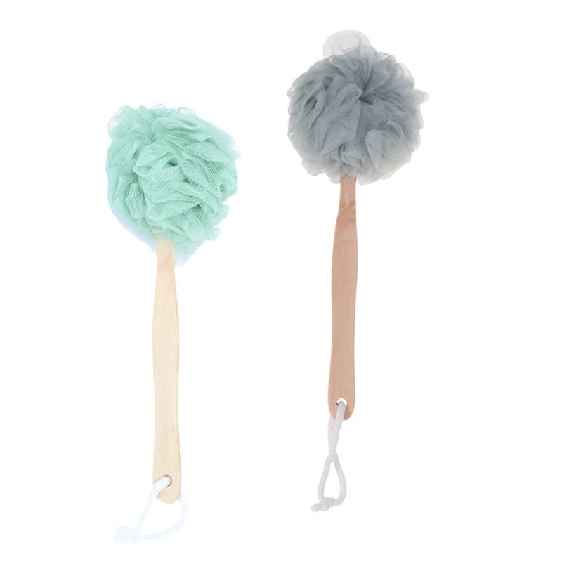 4 Pcs Handle Bath Practical Bath Flower Shower Bath Sponge Scrubber Grey Green - Image 3
