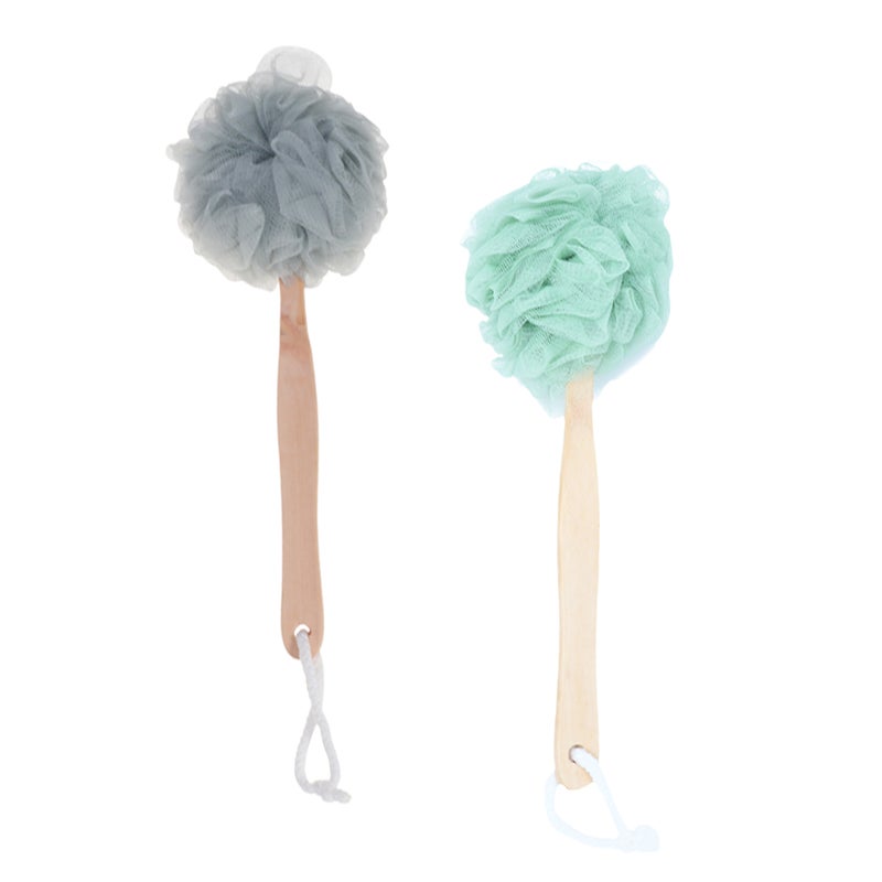 4 Pcs Handle Bath Practical Bath Flower Shower Bath Sponge Scrubber Grey Green - Image 2
