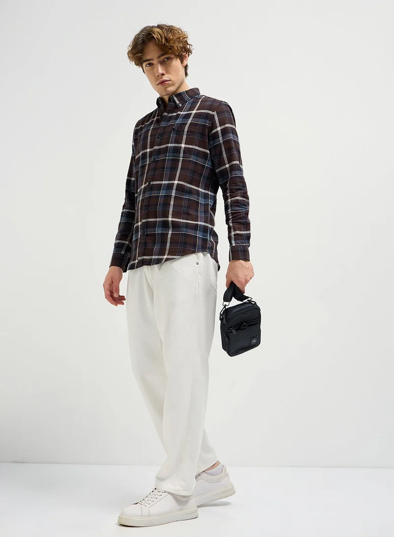 THE BEAR HOUSE Cotton Shirt for Men | Long Sleeve, Casual or Formal Button-Down | Soft, Breathable Fabric for Work, Everyday, & All-Season Wear in Stylish