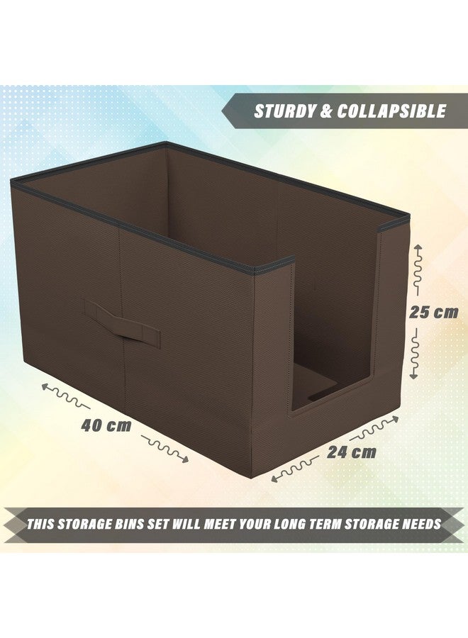 كوبير إندستريز منظم القمصان من Kuber Industries لخزانة الملابس | منظم قمصان غير منسوج قابل للطي | منظم خزانة مصمم للملابس | صندوق تخزين الملابس | عبوة من قطعتين (بني) - Image 3