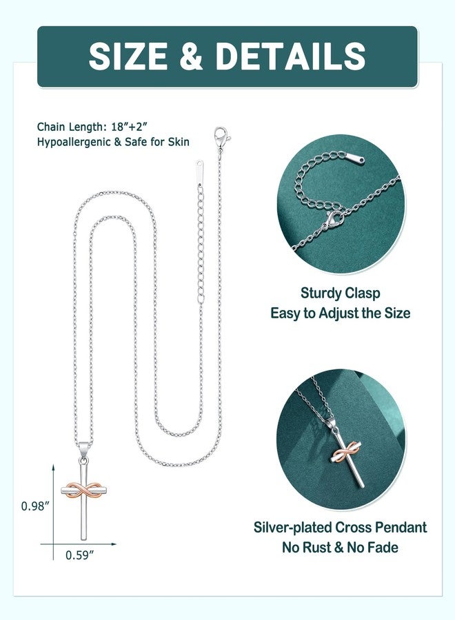UPROMI Christian Gifts for Women, Sister in Christ Religious Christian Jewelry Easter Baptism Gifts Cross Necklace for Women Faith Based - Image 5