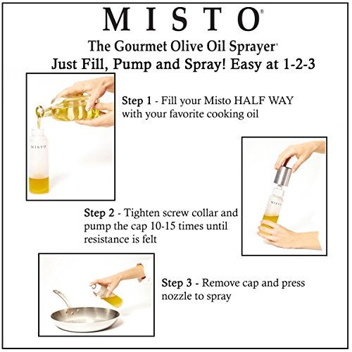 Misto Oil Sprayer, Frosted Glass, 7.75 Inch - Image 3