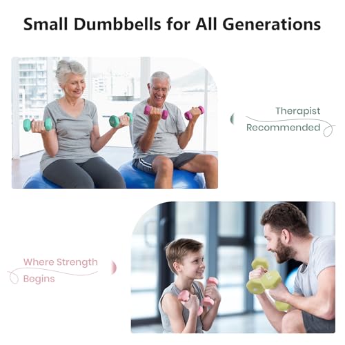 LIONSCOOL Neoprene Coated Dumbbell Weights (Aqua 4lb Pair) - Image 5
