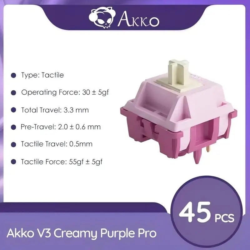 أكو لوحة مفاتيح Akko V3 Pro Switch Set 45 Pcs Tactile and Linear Switches for Cherry MX Mechanical Keyboard - Image 1